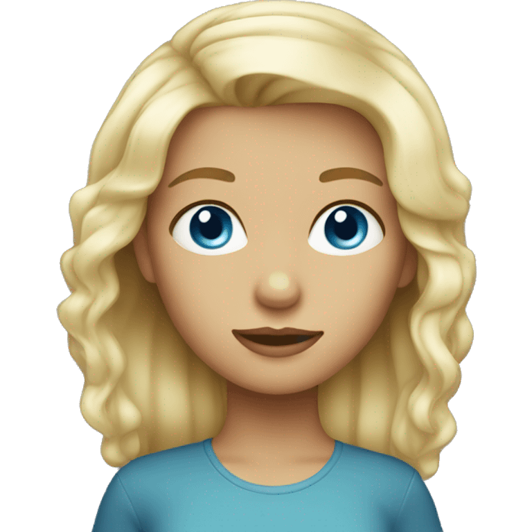 Blond girl blue eyes emoji