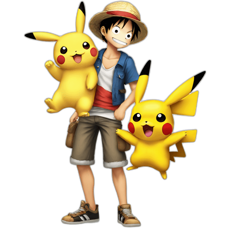 Luffy avec pikachu emoji