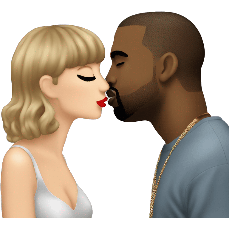 Taylor swift kissing Kanye West emoji