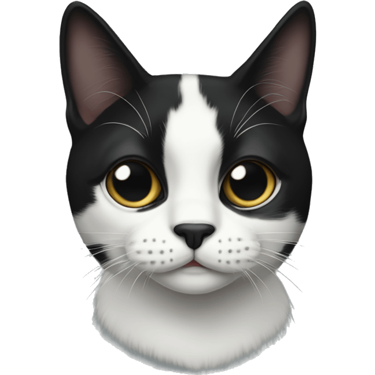 tuxedo cat with black spot on nose emoji