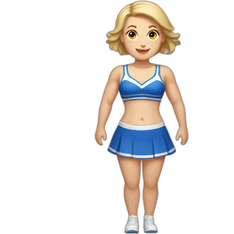 Full body Caucasian curvy cheerleader back and front views emoji