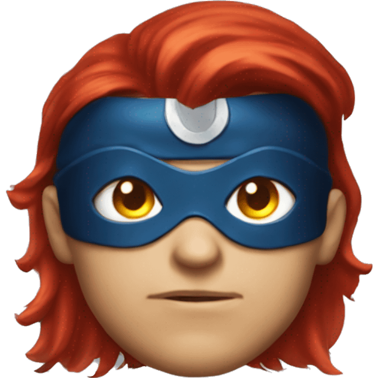 red haired superhero cosplay Cyclops from marvel X-men comic books emoji