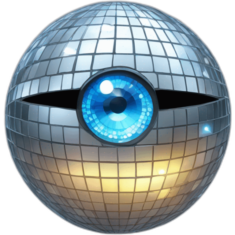 Disco ball with shining diamond eye emoji