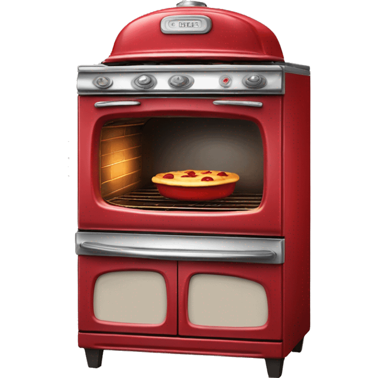 Realistic cherry red vintage oven emoji