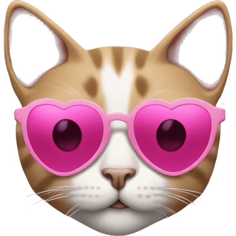 Cat with sunglasses and pink heart emoji