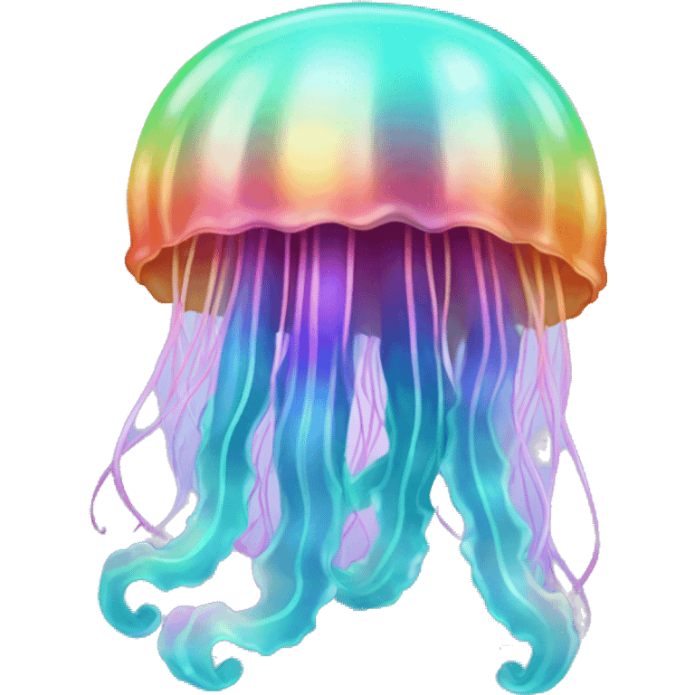 Gradient rainbow shimmery iridescent jellyfish emoji