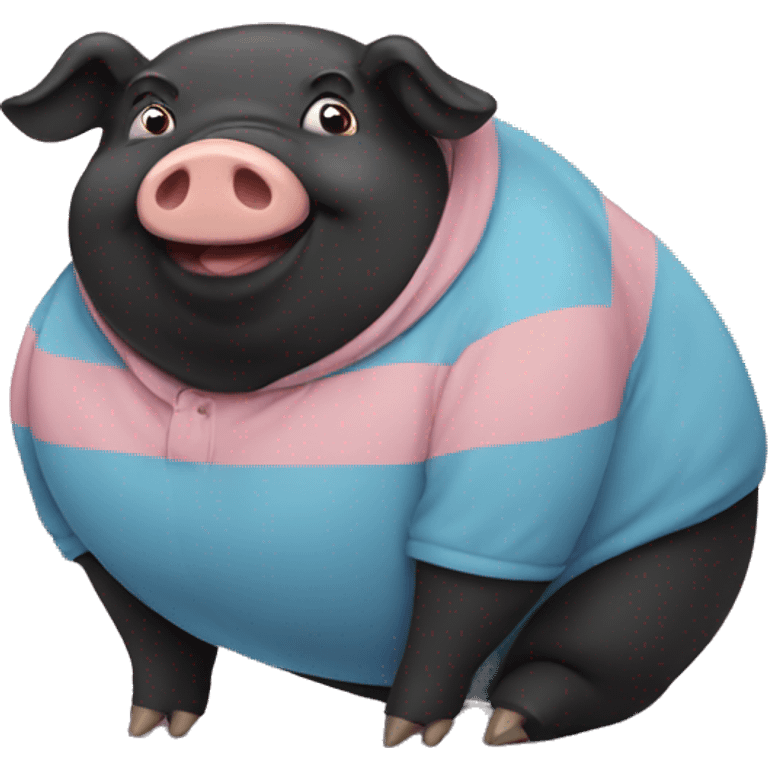 Fat black pig emoji