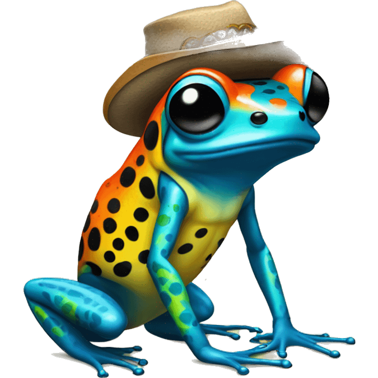 poison arrow frog with hippie outfit emoji