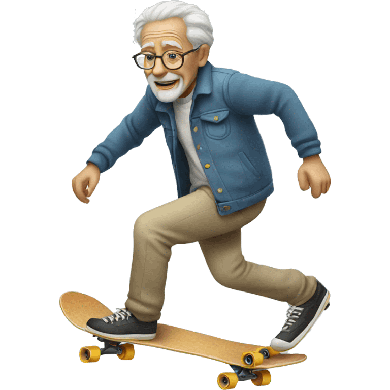 Old man skateboarding emoji