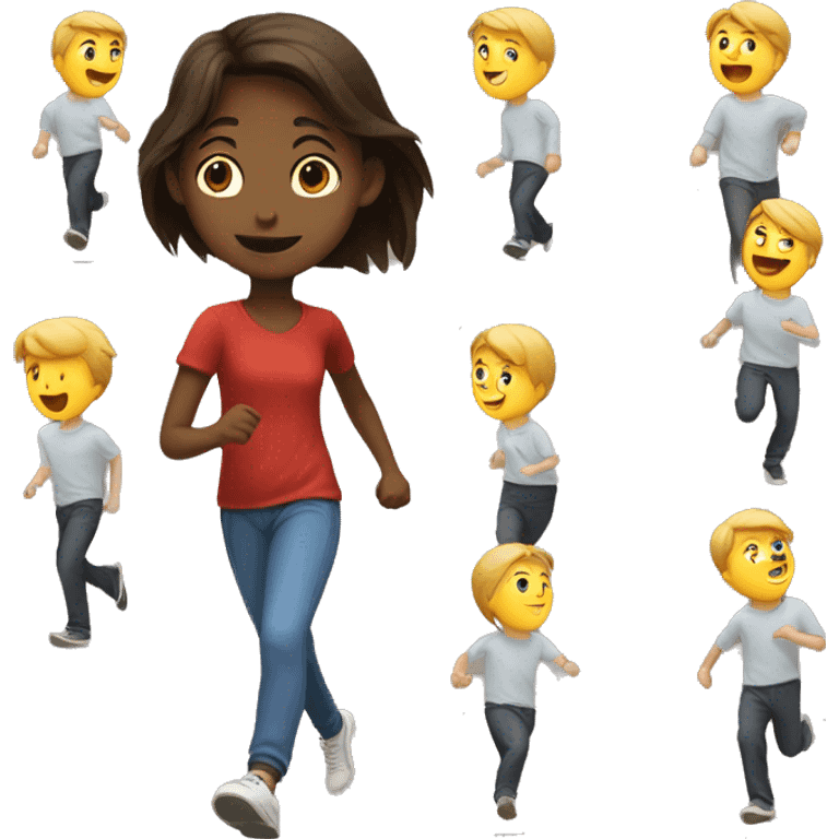 Girl running through boy’s mind emoji