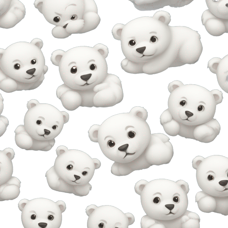 many white little bears around the inscription "ice ice baby" emoji