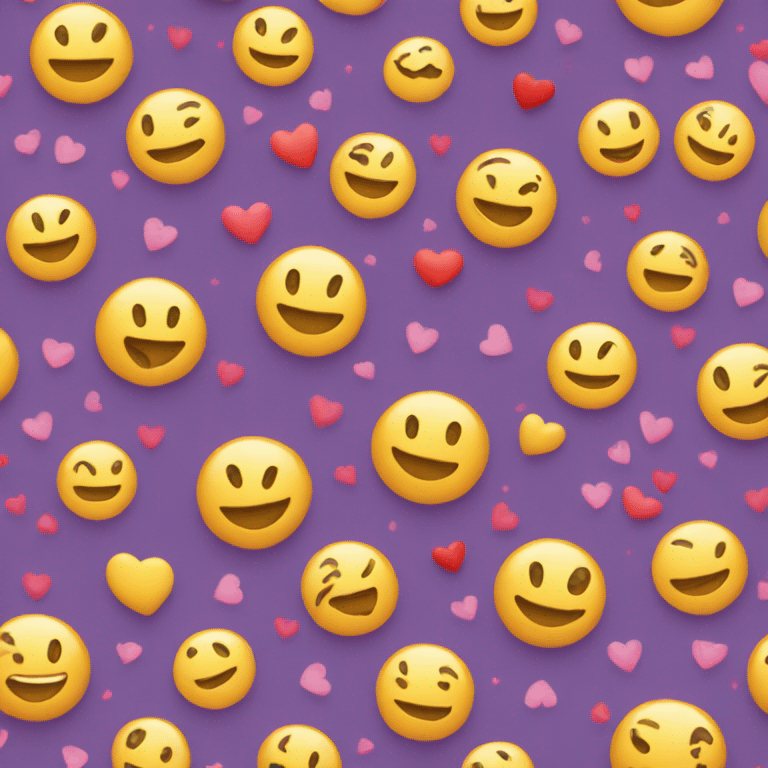 Smile emoji with hearts emoji