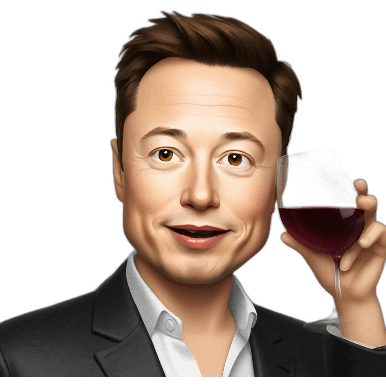 Elon Musk drinking wine emoji