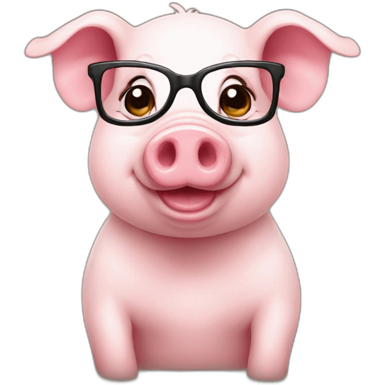 cute pig with glasses emoji