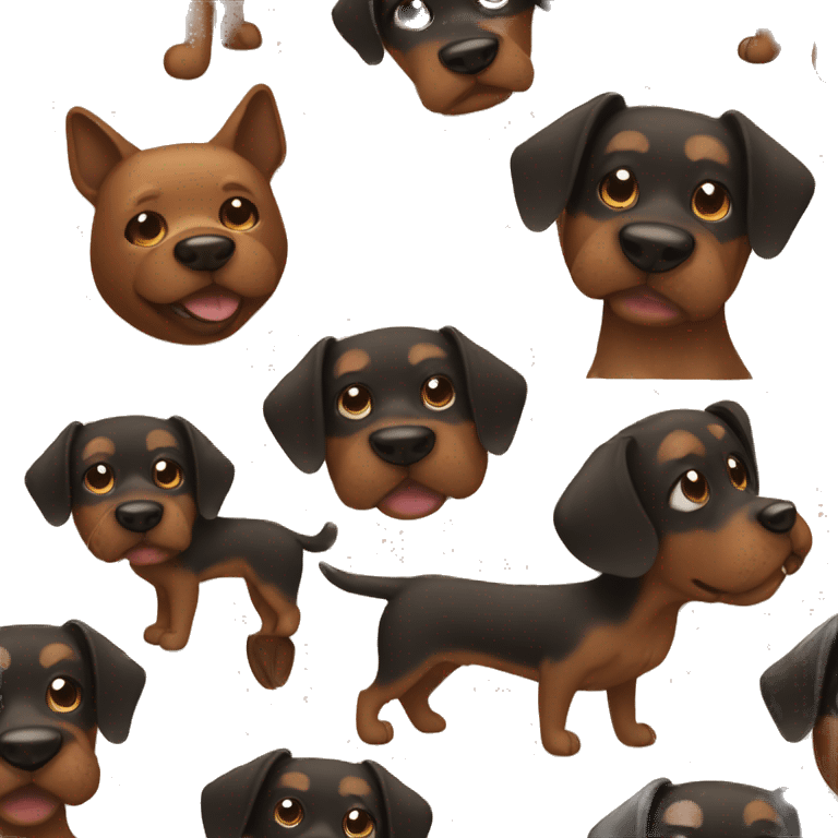 Brown and black dog  emoji