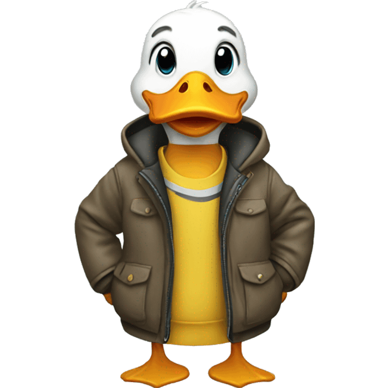 Duck wearing jacket  emoji