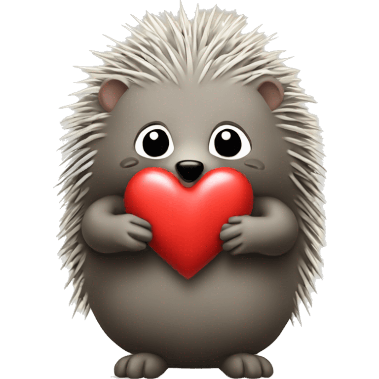 porcupine with a heart in hands emoji