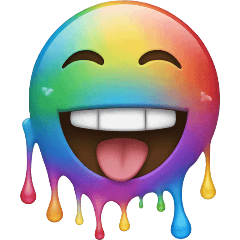 Emoji who laugh but with rainbow tears  emoji