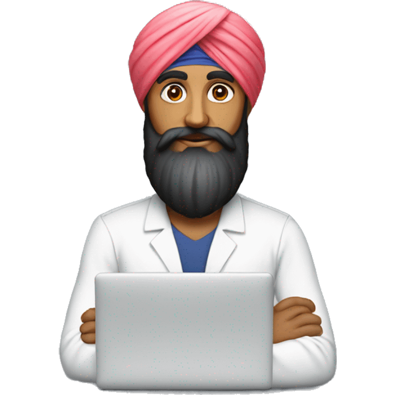 sikh man torso only with a lapto emoji