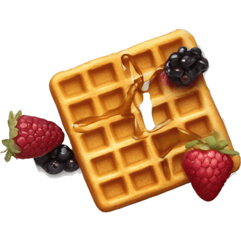 waffle with berries and sirup on it emoji