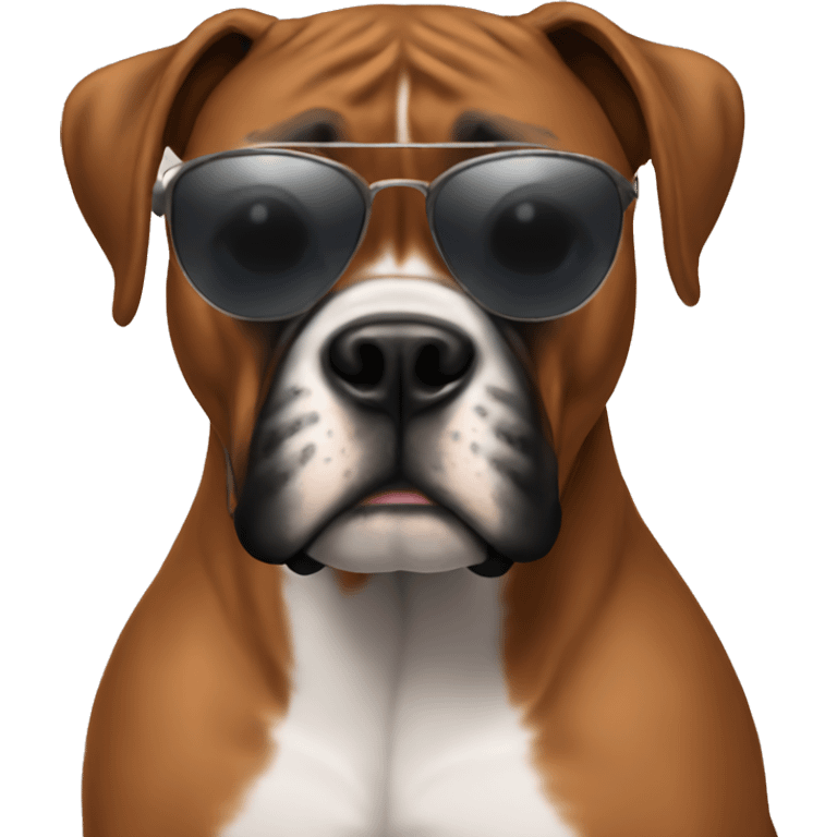 Boxer with sunglasses emoji