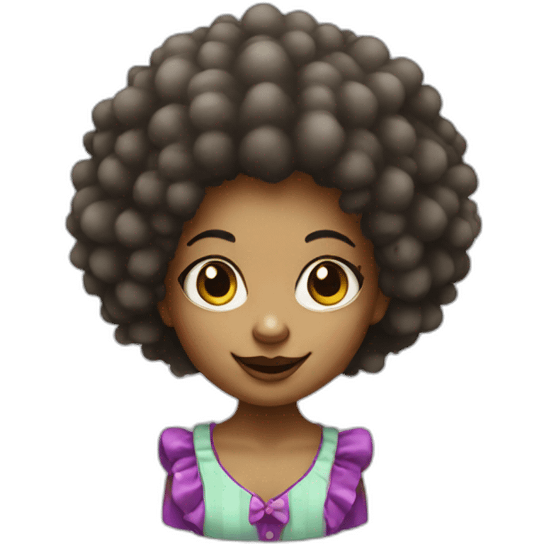 clown girl with afro emoji