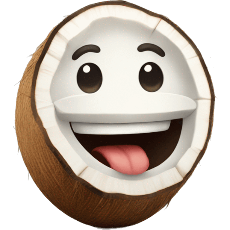 Happy coconut emoji