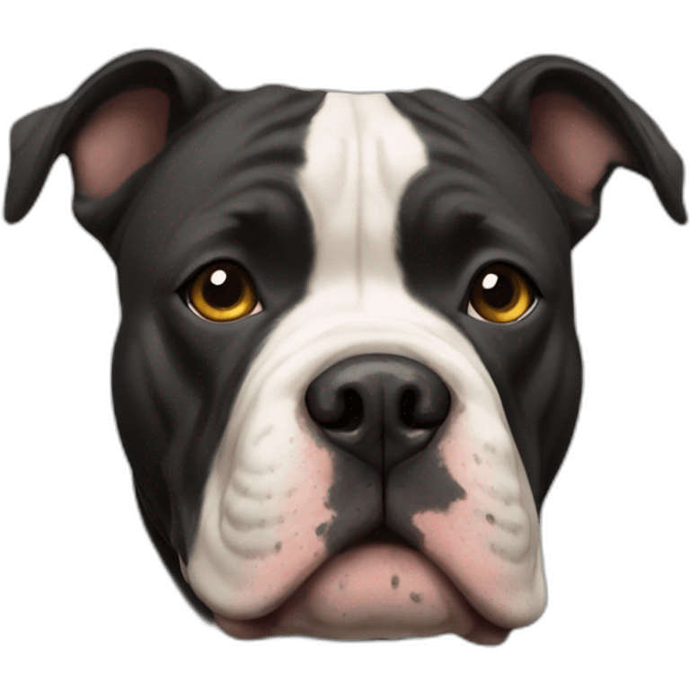 Black american bully dog emoji