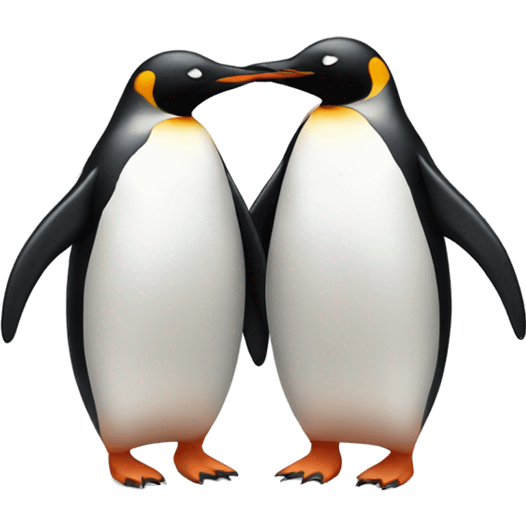 male penguin and female penguin holding hands  emoji