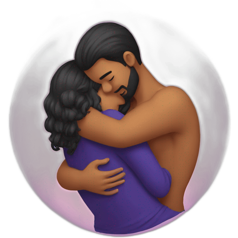 lovers cuddle in ball emoji