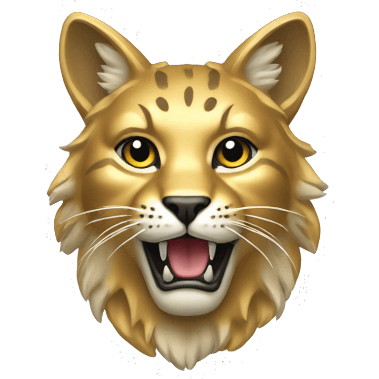 Gold-bobcat-head emoji