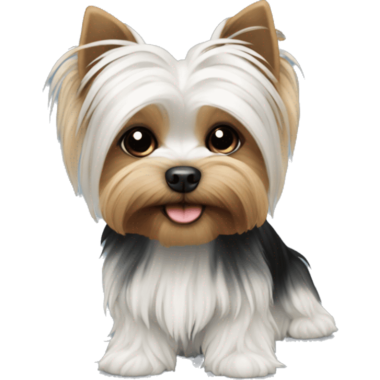 Black and white yorki emoji