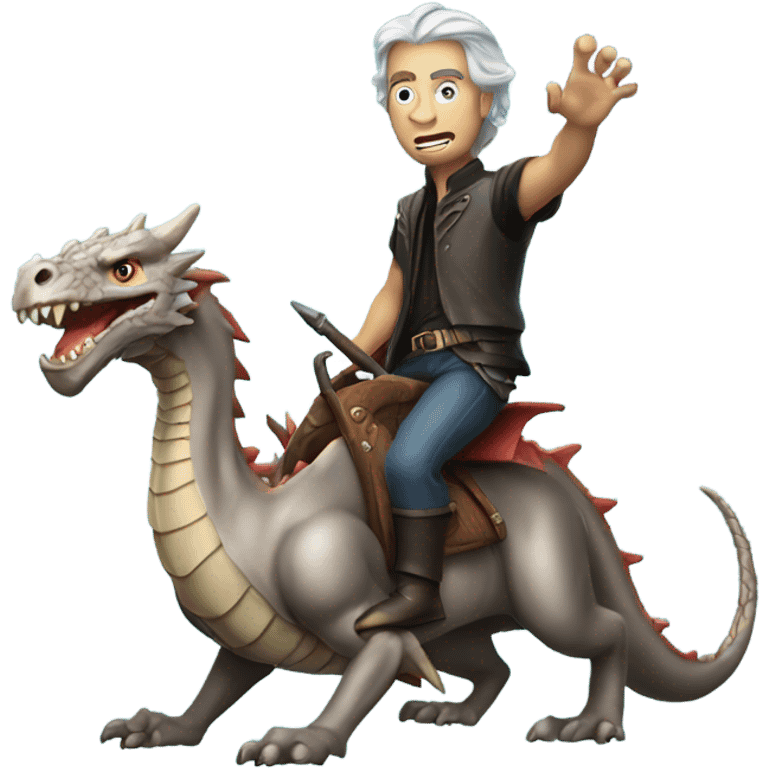 Johny silver hand riding a dragon emoji