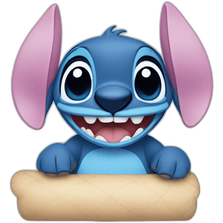 Stitch Disney faisant un cœur avec les doigts emoji