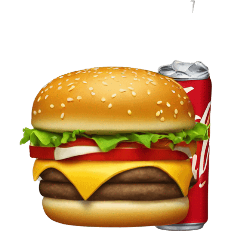 cheeseburger with a coke emoji