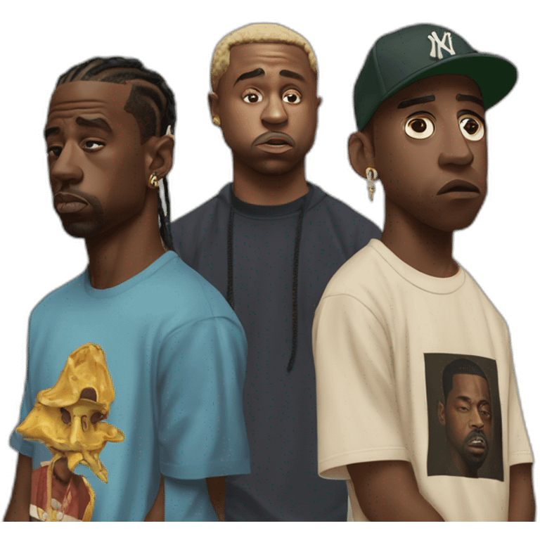 travis scott sad kanye west happy tyler the creator mad kendrick lamar disgusted emoji