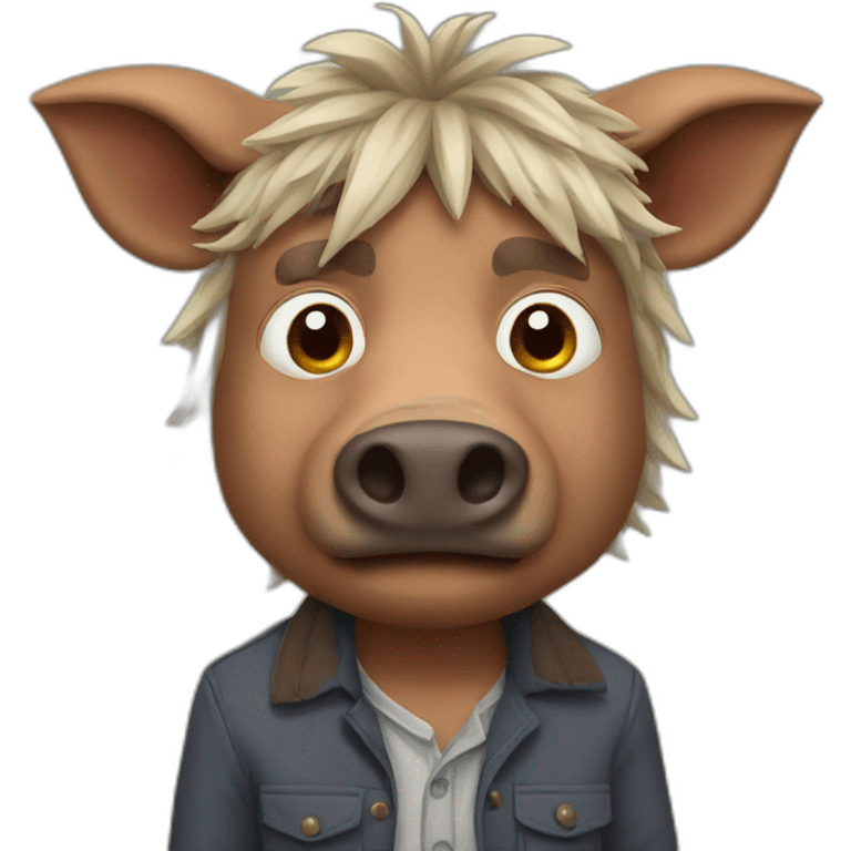 boar worry emoji