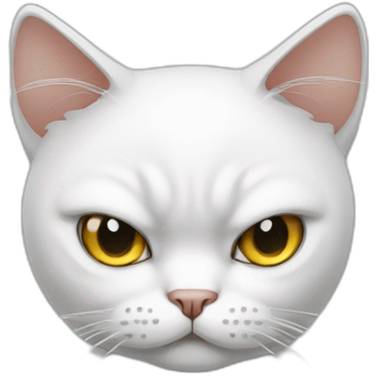 White cat angry emoji