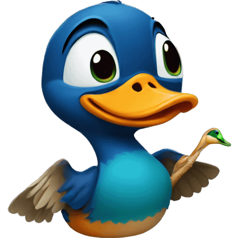 Stitch with a mallard duck  emoji