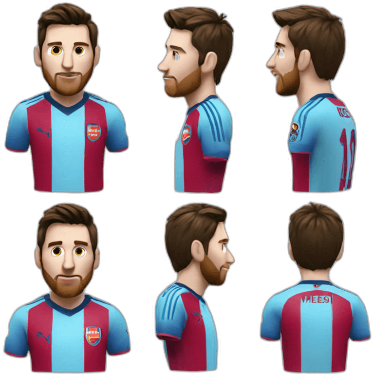 Messi with arsenal shirt emoji