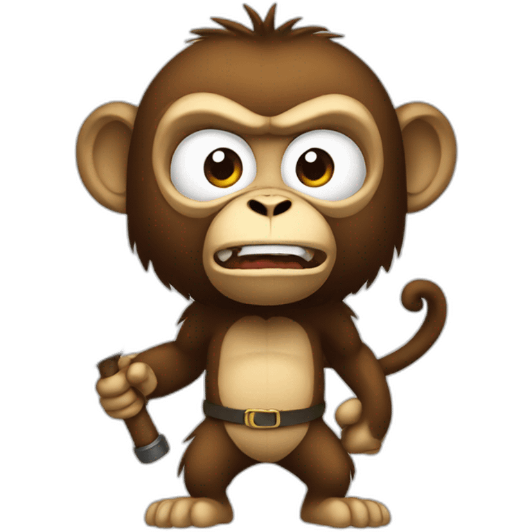 Angry Monkey with a weapon emoji