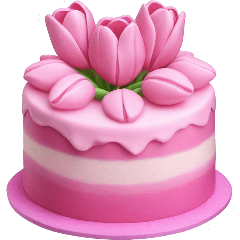 pink tulip cake emoji