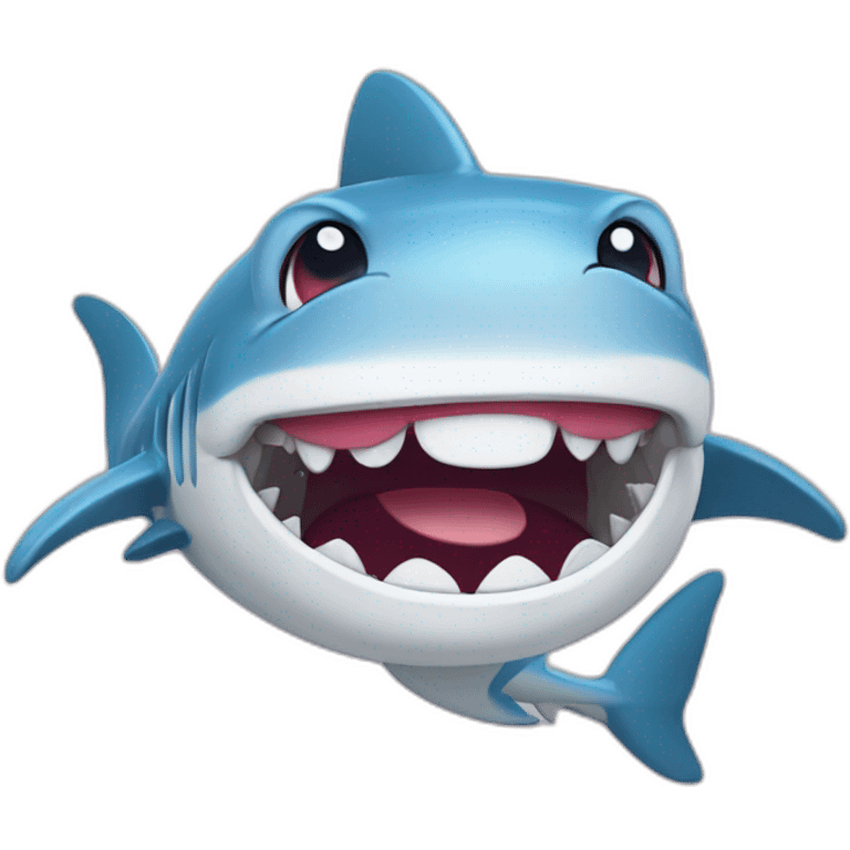 Cute Shark laughing with tears emoji