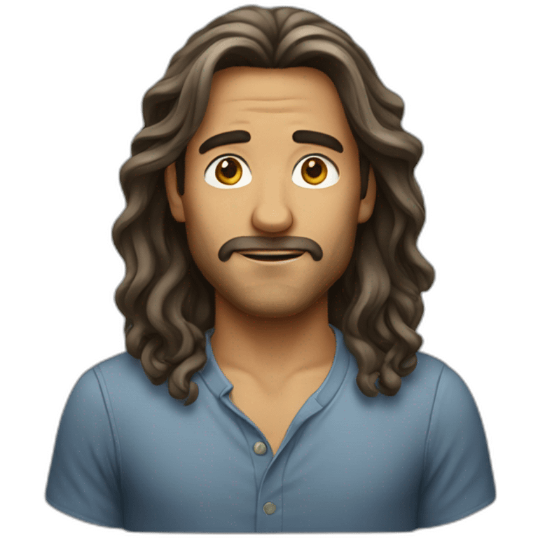 Men have long hair emoji