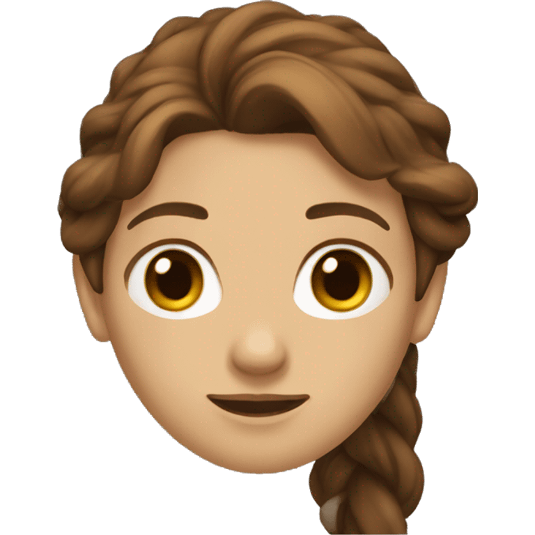 female character with brown ponytail hair in Lord of the rings style emoji