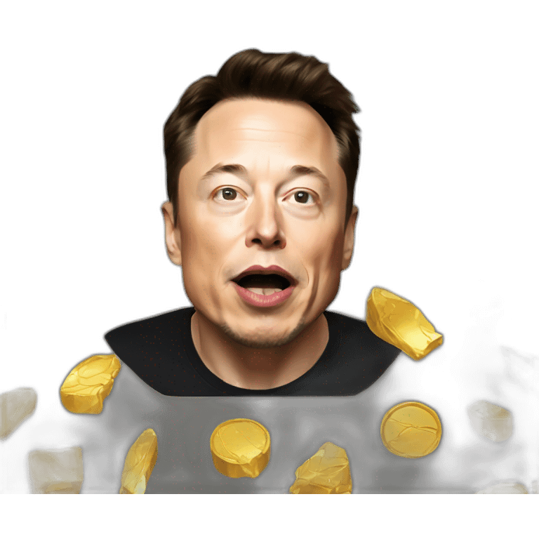 Elon musk eating gold emoji