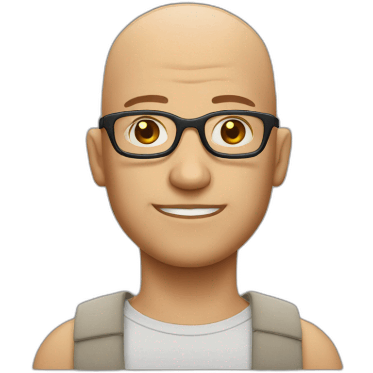 bald men with glasses whose skin is a bit red emoji