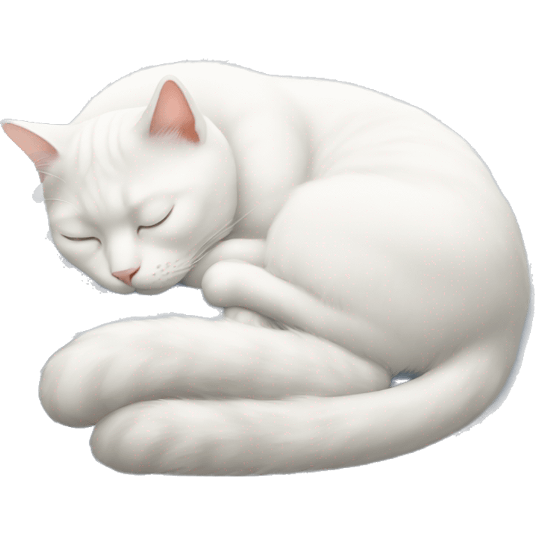 white cat sleeping emoji