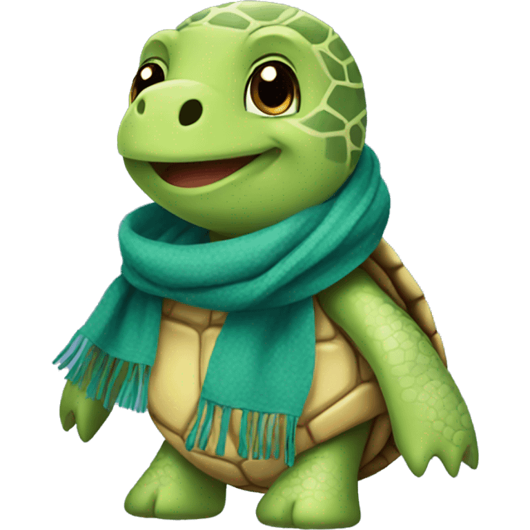 Turtle wearing a scarf emoji