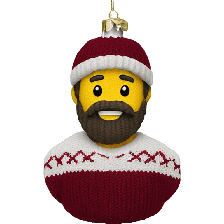 Wine red knit Christmas ornament  emoji